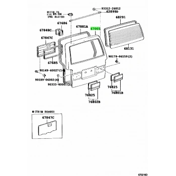 Toyota Hiace Arka Bagaj 1989-1995 (Oem No:  6700595N49)