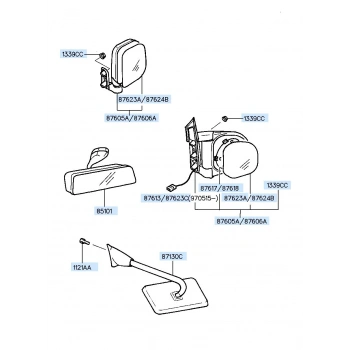 Hyundai Starex Dış Ayna Elektrikli Sol .1996-2000  (Oem No:  876104A510)