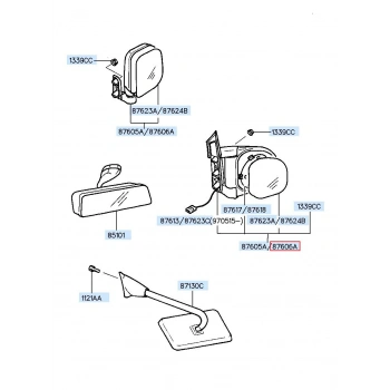 Hyundai Starex Dış Ayna Elektrikli Sağ 1997-2002 (Oem No:  876204A510)