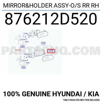Hyundai Elantra Dış Ayna Manuel Sağ 2000-2003 (Oem No:  876212D520)