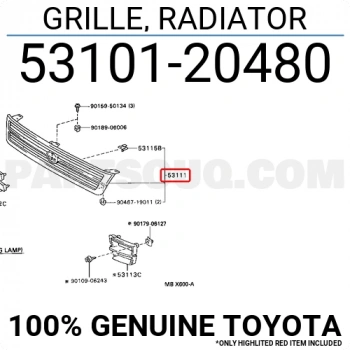 Toyota Corona Ön Panjur Siyah.Nikelaj 1996-1997 (Oem No:  5310120480)