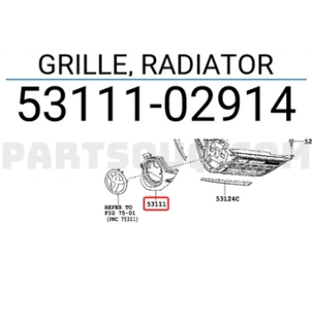 Toyota Auris Ön Panjur Logo Yuvası 2013- (Oem No:  5311102914)