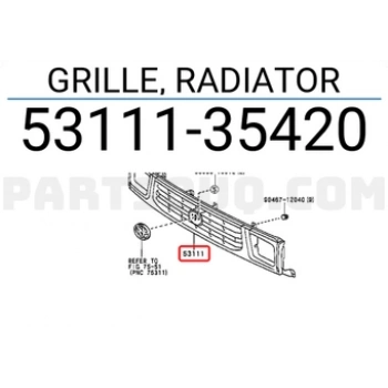 Toyota Hilux Ön Panjur Nikelaj 1998-2000 (Oem No:  5311135420)