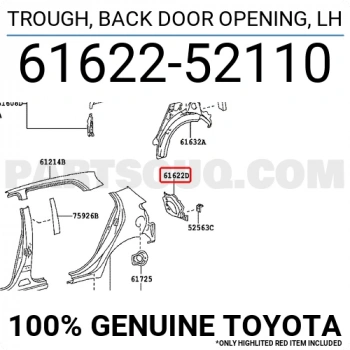 Toyota Yaris Arka Stop Yuva Sacı Sol 2006- 2009 (Oem No:  6162252110)
