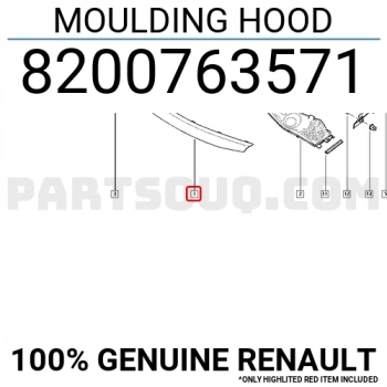 Renault Sandero Ön Panjur Bandı Siyah 2010- (Oem No:  8200763571)