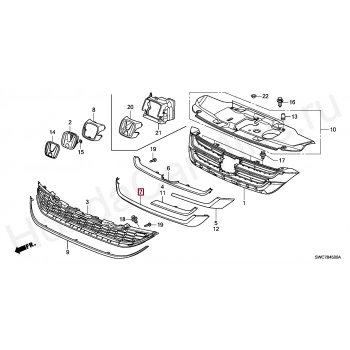 Honda Crv Ön Panjur Bandı Nikelaj 2012- (Oem No:   71127Swwe31Ze)