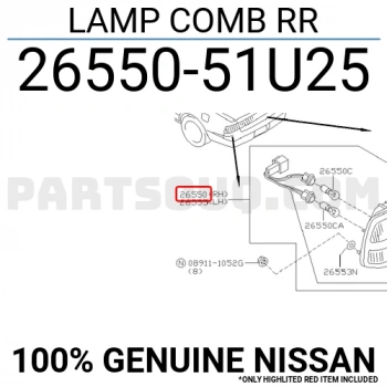 Nissan Cefıro Arka Stop Kırmızı Sarı Sağ .1996-1997 (Oem No:  2655051U25)