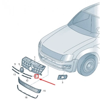 Volkswagen Amarok Ön Panjur Bandı Üst Nikelaj Sol 2010- (Oem No:  2Hh8537632Zz)