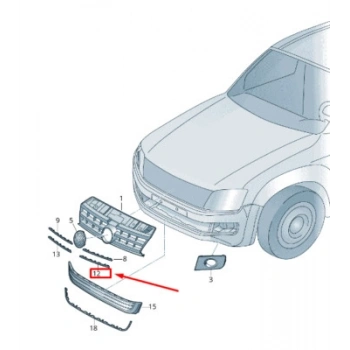 Volkswagen Amarok Ön Panjur Bandı Alt Nikelaj Sol 2010- (Oem No:  2Hh8537652Zz)