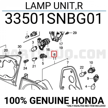Honda Civic Arka Stop Sedan Sağ 2006-2008 (Oem No:  33501Snbg01)