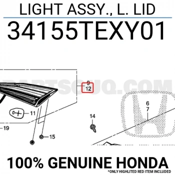 Honda Civic Fc5 Arka Stop İç Ledlı Sol 2016- (Oem No:  34155Texy01)