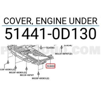 Toyota Yaris Karter Muhafaza Plastiği 2006-2011 (Oem No:  514410D130)