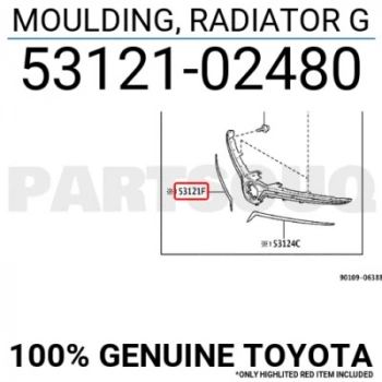 Toyota Corolla 201822 Ön Panjur Bandı Nikelaj Sağ  (Oem No:  53121-02480)