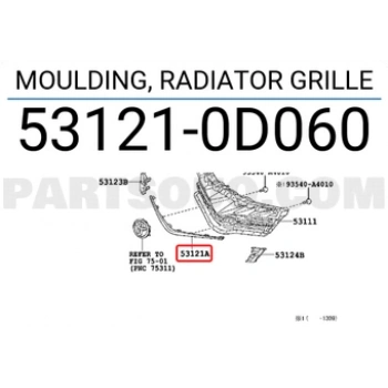 Toyota Yaris Ön Panjur Bandı Nikelaj 2011- (Oem No:  531210D060)