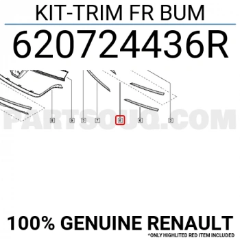 Renault Symbol Ön Panjur Bandı Nikelaj Set 2012-  (Oem No:  620724436R)