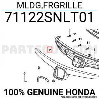Honda Civic Ön Panjur Bandı Nikelaj Sedan 2006 (Oem No:  71122Snlt01)