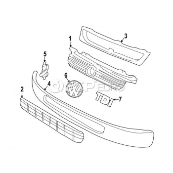 Volkswagen Transporter Ön Panjur Alt 1997-2002 (Oem No:  7D085365401C)