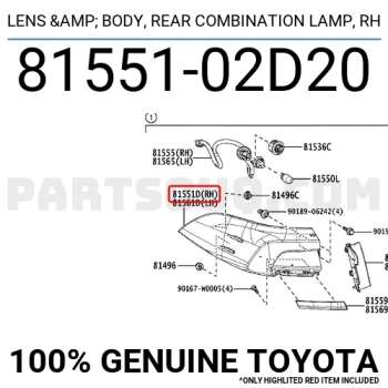 Toyota Corolla Arka Stop Sağ 2018 (Oem No:  8155102D20)