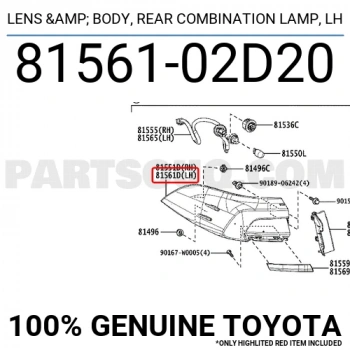 Toyota Corolla Arka Stop Sol 2018 (Oem No:  8156102D20)