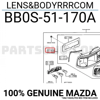 Mazda 323 Arka Stop Sedan Sağ 1992-1994 (Oem No:  Bb0S-51-170A)