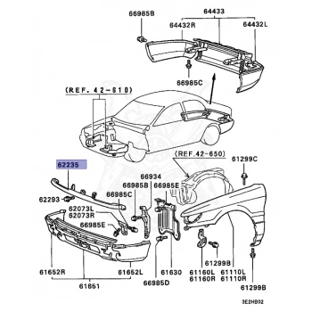 Mitsubishi Lancer Ön Panjur Sacı 1988-1992 (Oem No:  Mb593500)
