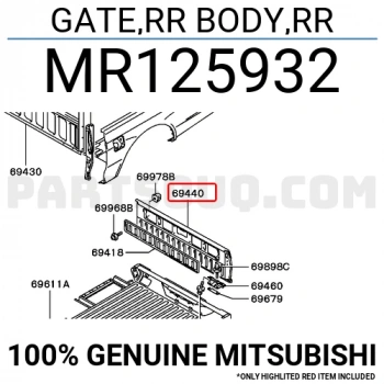 Mitsubishi L200 Arka Bagaj Kapağı Sınyıkama Delikli9603 (Oem No:  Mr125932)