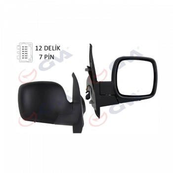 Ayna Dış Dikiz Kangoo  2008 2012 Elektrikli Astarlı Sağ (Oem No:7701068836)