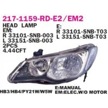 Far Civic 2006-2009 Fd6 Sedan Elektrikli Bronz Sağ (Oem No:33101Snbg51)