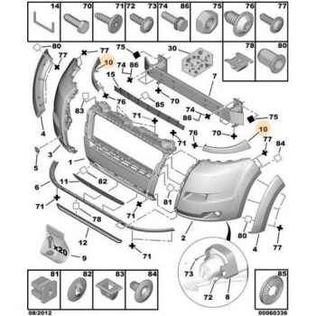 Sol Ön Çamurluk Psa 508 B.M 09- (Oem No: 7840.Ca)
