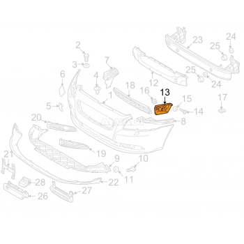 Volvo S40 V50 Ön Tampon Braketi Plas Sağ 2004- (Oem No:  31265395)