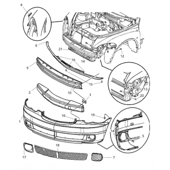 Chrysler Pt- Cruıser- 2006-2007; Ön Tampon Şok Emici Oem No: (5116156Ab)