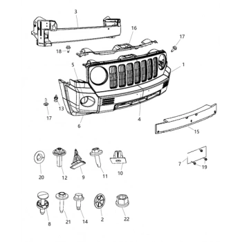Dodge Calıber- 2007-2014; Ön Tampon Demiri Oem No: (5303761Ac)