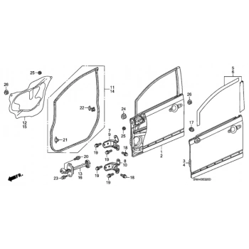 Kapı Civic Ön 2006-2011 Sedan Sağ (Oem No:67010Snaa00)