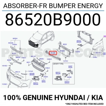 İ10 2013  Tampon Köpüğü Ön   Şok Emici Darbe Emici Ön (Oem No:86520B9000)