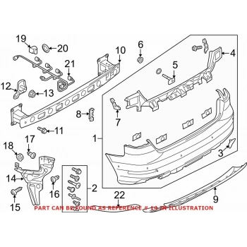 Audi A3 Arka Tampon Braketi Plastiği .Hatchback . Sağ 2012- (Oem No:  8V4807378A)