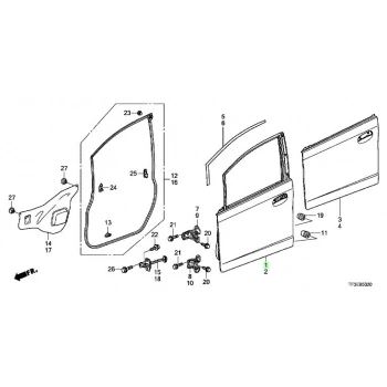 Honda Jazz Ön Kapı. Sağ 2008-2014 (Oem No:  67010Tf3G90Zz)