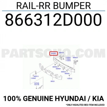 Hyundai Elantra Arka Tampon Demiri 2000-2003 (Oem No:  866312D000)