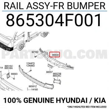 Hyundai  H1 00/Porter Ön Tampon Demiri 2004- (Oem No:  865304F001)