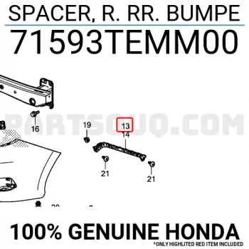 Tampon Braketi Civic Arka 16-22 Fc5 Yan Sağ (Oem No:71593Temm00)