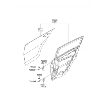 Kia Sportage Arka Kapı Sol 2011-- (Oem No:  770033W010)
