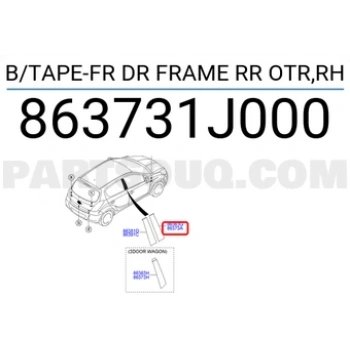 Hyundai i20 2009-2014 Ön Sağ Kapı İskelet Şeridi Oem No (863731J000)