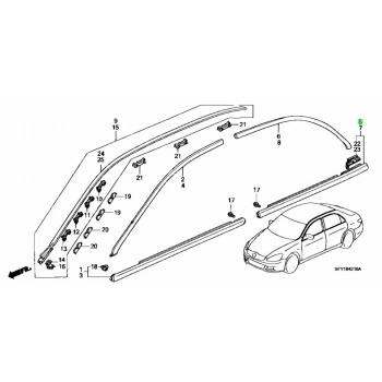 Cam Sıyırıcı Accord 2003-2008 Arka Sağ (Oem No:72910Sdaa01)