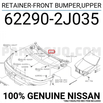 Nissan Primera Ön Tampon Demiri .1996-1999 (Oem No:  622902J035)