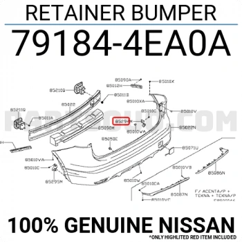 Nissan Qashqai Arka Tampon Braketi  Sağ 2013- (Oem No:  791844Ea0A)
