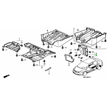 Çamurluk Davlumbazı Civic 2006-2012 Fd6 Arka Sol (Oem No:74591Snb000)