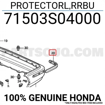 Tampon Bandı Civic Arka  1996-1998 Sol Sedan (Oem No:71503S04000)