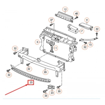 Volkswagen Tiguan Ön Tampon Demiri Alt 2007  (Oem No:  5N0807651B)