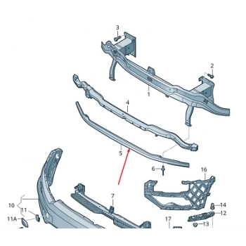 Volkswagen Tiguan Ön Tampon Demiri Alt 2015- (Oem No:  5Na807651D)