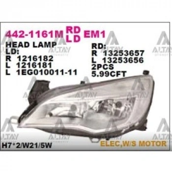 Far Astra J 2012 Sonrası (Gündüz Farlı Ledli Siyah ) Sağ (Oem No:1216692)