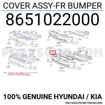 Accent Ön Tampon Sedan 1996/98 (Oem No:  8651022000)